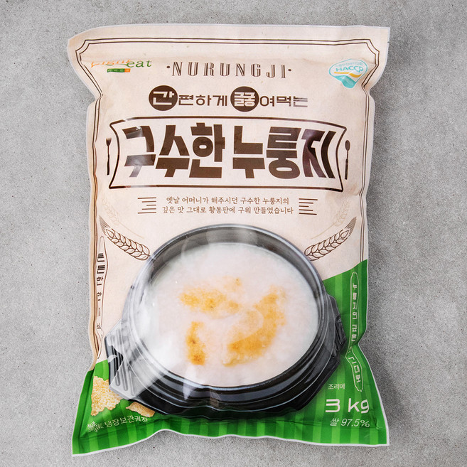 라이트잇 간편하게 끓여먹는 구수한 누룽지, 3kg, 1개
