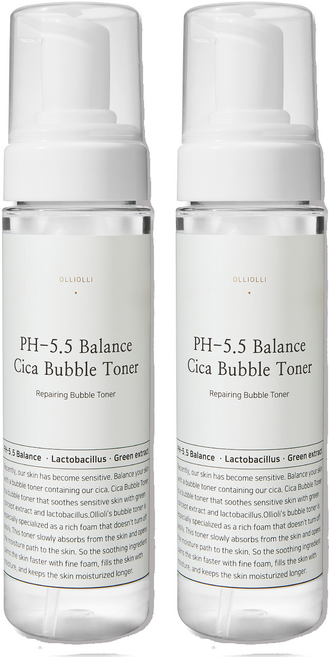 OLLIOLLI pH5.5 平衡積雪草泡泡化妝水, 200ml, 2個