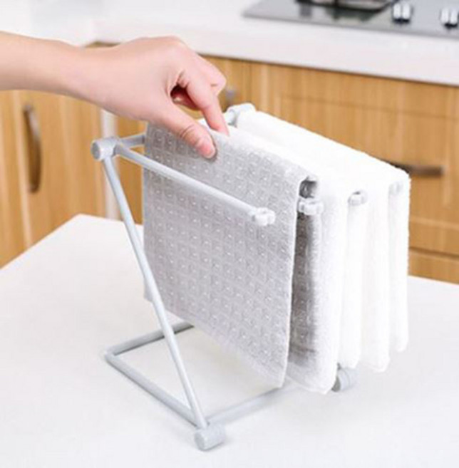 리빙듀오 접이식 행주걸이, 그레이, 1개