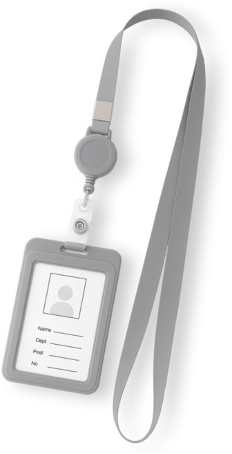 오비크 사원증 목걸이 교통카드 릴홀더, 그레이, 1개