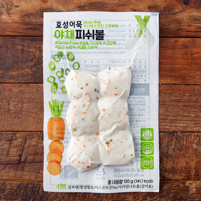 효성어묵 야채 피쉬볼, 120g, 1개