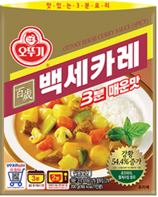 오뚜기 3분 백세카레 매운맛, 200g, 1개