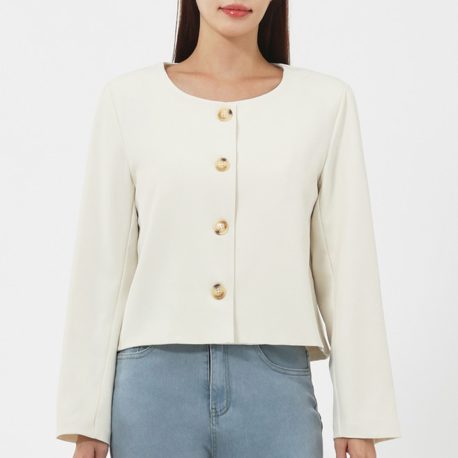 Elsso 女款涼感基本無領圓領外套