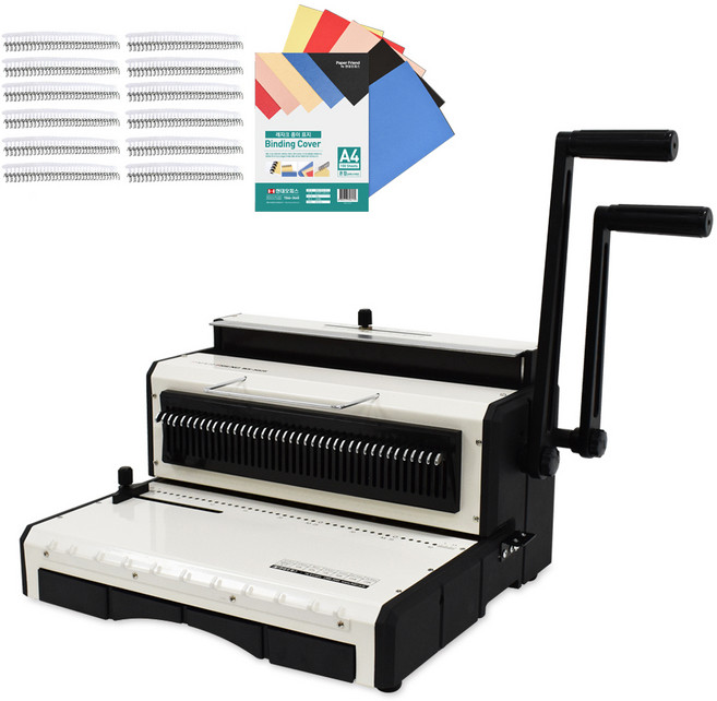 현대오피스 페이퍼프랜드 원형 천공 와이어링 제본기 NEW WS-5025+와이어링24p+제본표지 40p, 140매