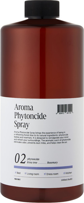 프레이포잇 아로마 피톤치드 탈취 스프레이 리필용, 1L, 1세트