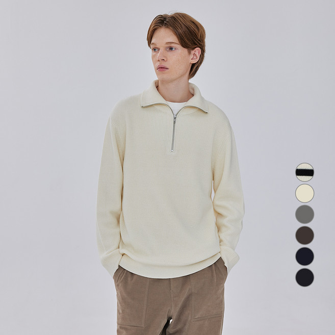 MIND BRIDGE 男女通用半拉鍊針織衫 MAKT71A1