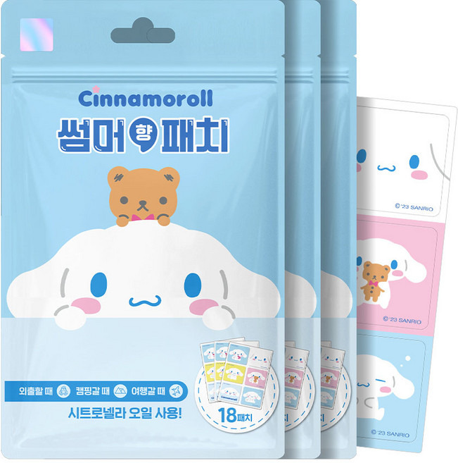 아텍스 시나모롤 썸머향 패치 18p, 혼합색상, 3개