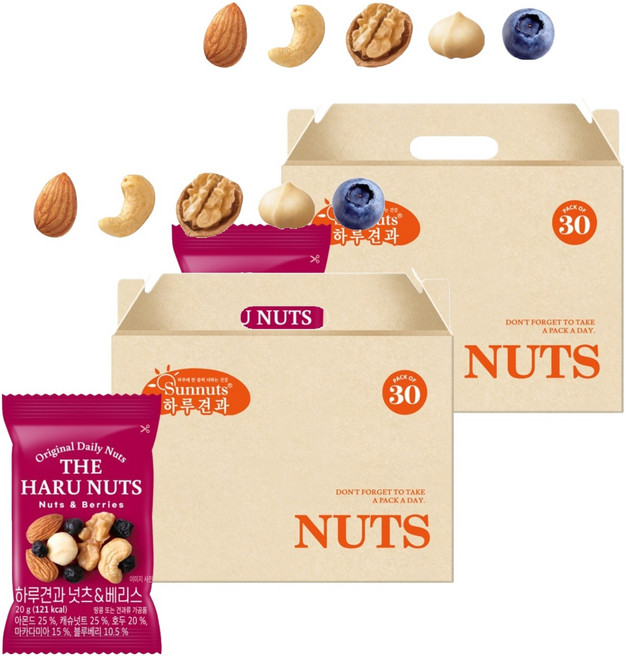 하루견과 넛츠 앤 베리스, 20g, 60개