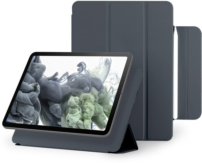 구스페리 마그네틱 폴리오 애플펜슬 커버 아이패드 케이스, 다크그레이, 1개