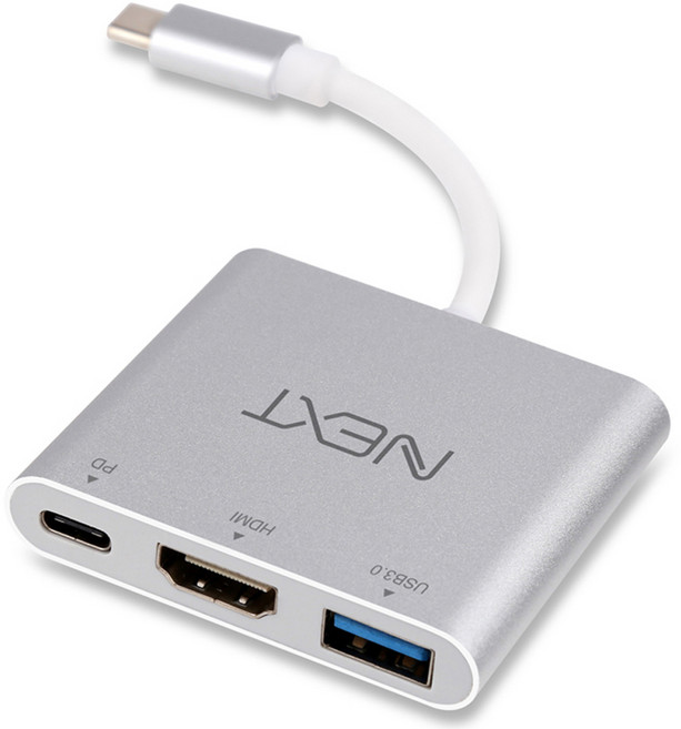 넥스트유 USB Type C to HDMI + USB 3.0 + PD 변환 아답터, NEXT-411TCH, 1개