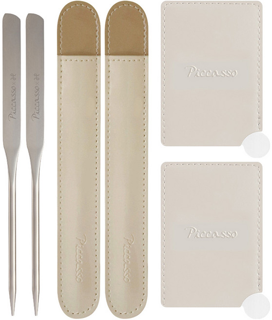 피카소 함경식 메이크업 스파츌라 + 미니 믹싱 팔레트 기획세트, 2세트, 혼합색상