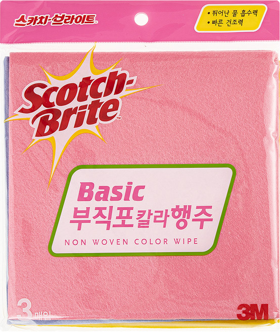 스카치브라이트 부직포 칼라 행주 3종 세트, 1개