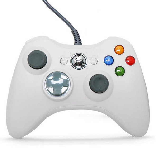 PC 手機 Xbox 360 相容遊戲手把, 1個, 單一商品(白色)