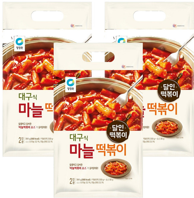 청정원 마늘 떡볶이, 380g, 3개