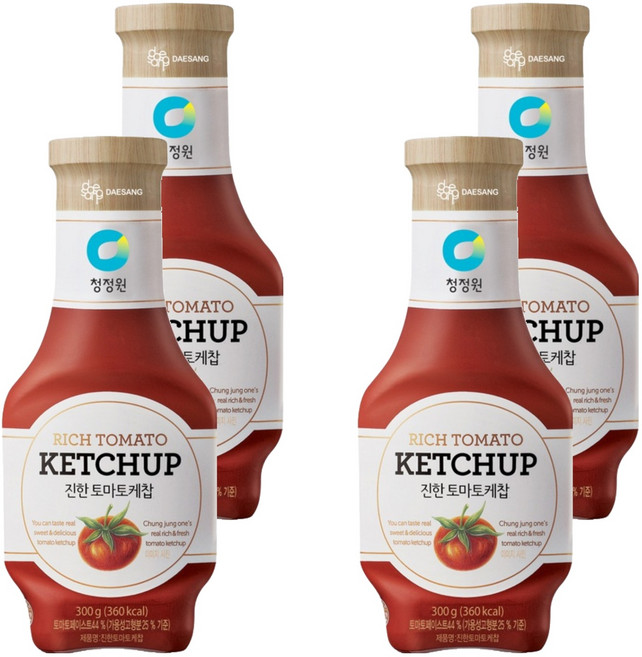 청정원 진한 토마토케찹, 300g, 4개