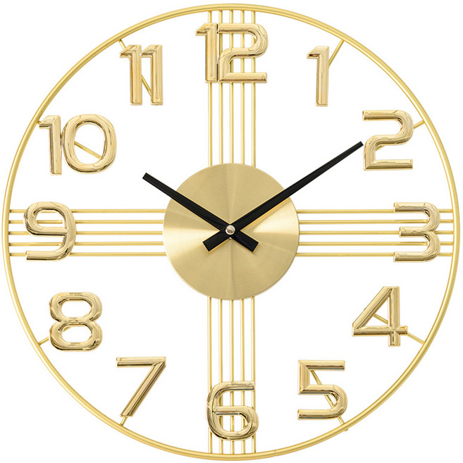 dayneeds 日需百備 對稱思維高雅歐洲風情壁掛式時鐘 ERT-CK4-STEE, 金色