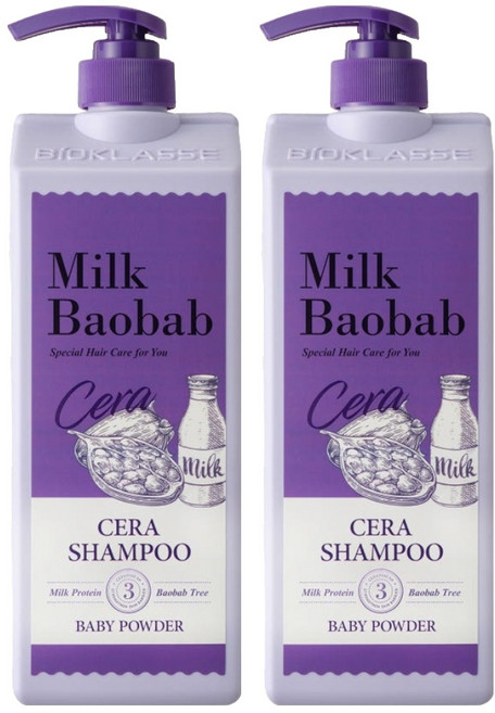 밀크바오밥 세라 샴푸 베이비파우더, 1.2L, 2개