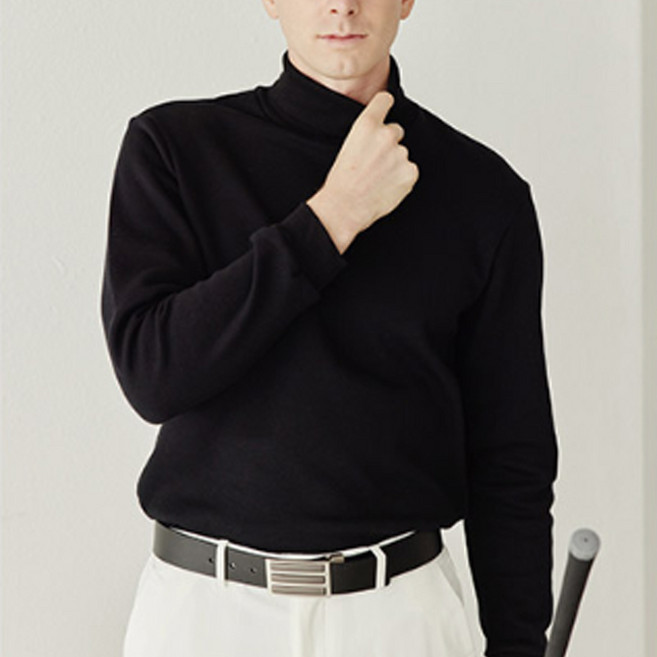 다꾸앙 골프웨어 마스터 자수 기모 이너 티셔츠 목폴라 E10JKA_JT4539