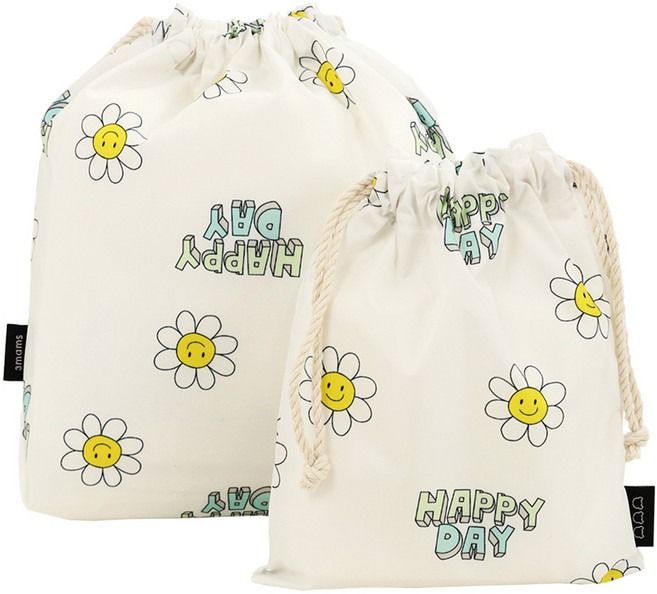 세맘스 해피데이 스트링 파우치 2종 세트, 화이트