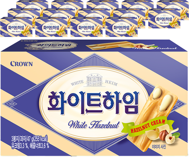 CROWN 皇冠 HEIM 白巧克力漢堡餅乾, 47g, 15個