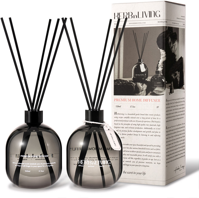 허브앤리빙 홈 디퓨저, 밤쉘, 520ml, 2개