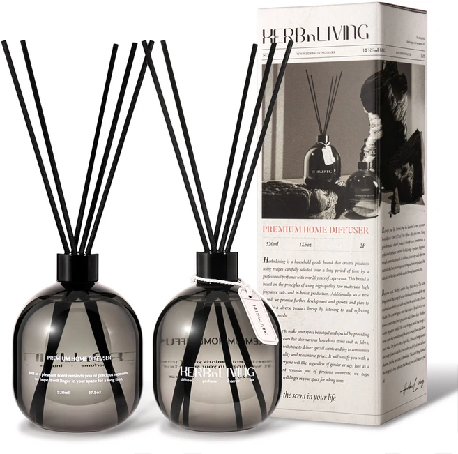허브앤리빙 홈 디퓨저, 밤쉘, 520ml, 2개 - 쿠팡