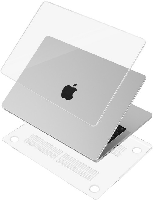 오펜트 맥북 프로 14 M5 M4 M3 M2 M1 투명 하드케이스 + 키스킨 +먼지방지마개 색상랜덤, 1개