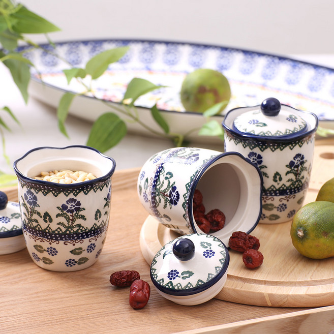 파뷔에 양념통 세트 블루바인, 양념통 소 3p + 뚜껑 3p, 1세트