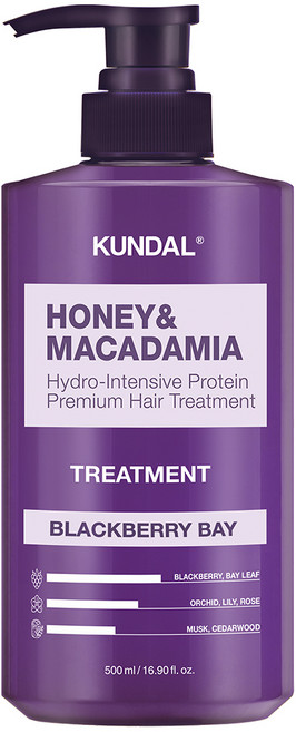 쿤달 허니 앤 마카다미아 헤어 트리트먼트 블랙베리베이향, 500ml, 1개