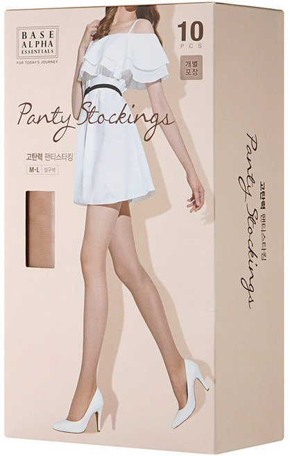베이스알파에센셜 프리미엄 고탄력 20D 팬티스타킹 10매입