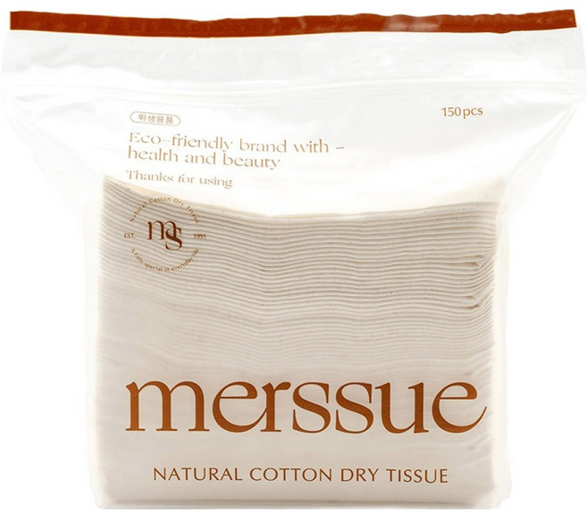 메르슈 무표백 순면 건티슈, 55g, 150개입, 1개