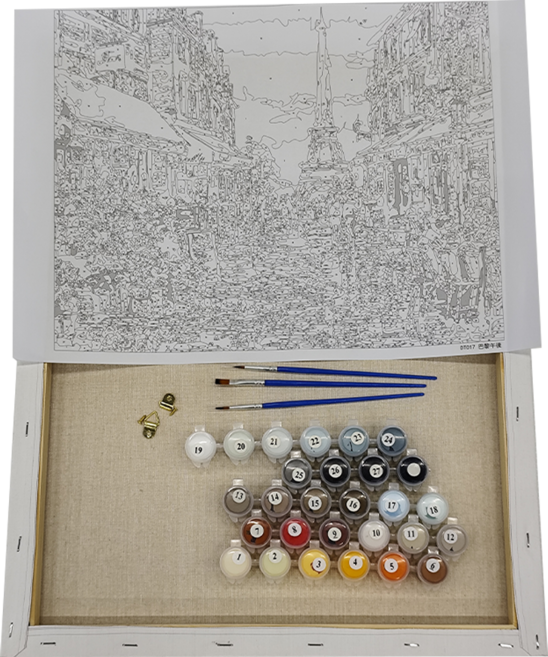 ArtLife 藝術生活 DIY彩繪數字油畫 DT017 50 x 40cm, 巴黎午後, 1組