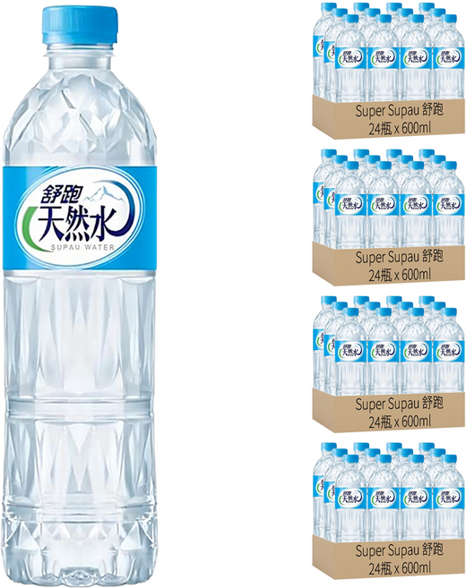Super Supau 舒跑 天然水, 600ml, 96瓶