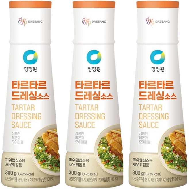 청정원 타르타르 드레싱 소스, 300g, 3개
