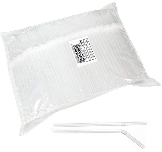 대성산업 자바라 투명 개별 스트로우 7 x 210 mm, 500개, 1세트