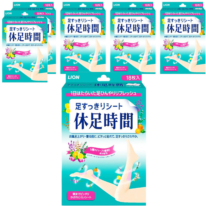 LION 獅王 休足時間 清涼舒緩貼片, 18片, 6盒