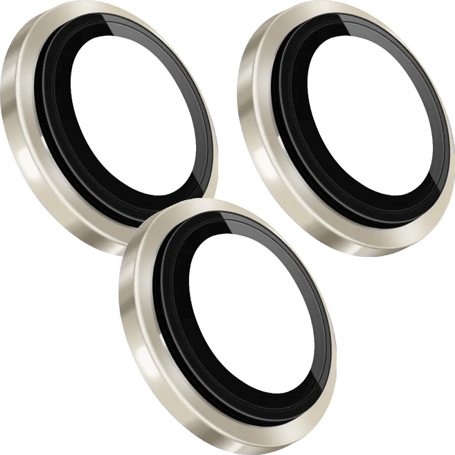 HODA 好貼 藍寶石鏡頭保護貼 原機結構設計款 16.95 x 1.96mm 鈦金色 3個, 1組