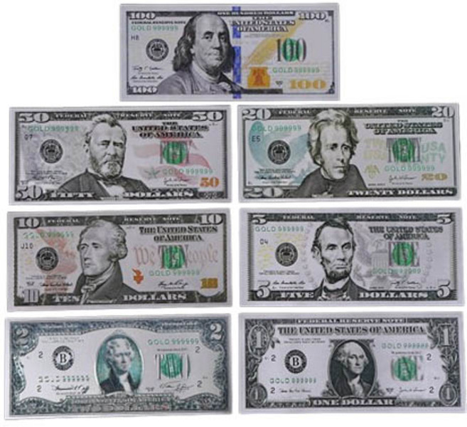 살림만렙 돈 들어오는 재물운 복돈 금돈 행운의달러 7종 세트, 실버