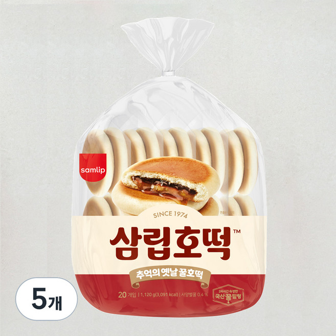 삼립 추억의 옛날 꿀호떡, 1.12kg, 1개입, 5개