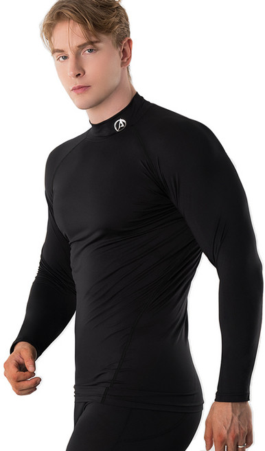 ARMEDES 男士高領Techfit長袖足球棒球登山騎行健行底層衣內層衣上衣 AR-151