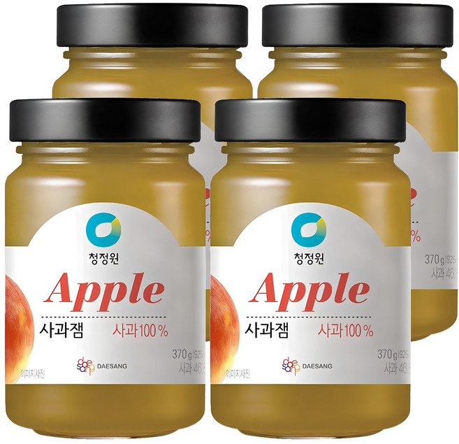 청정원 사과잼, 370g, 4개