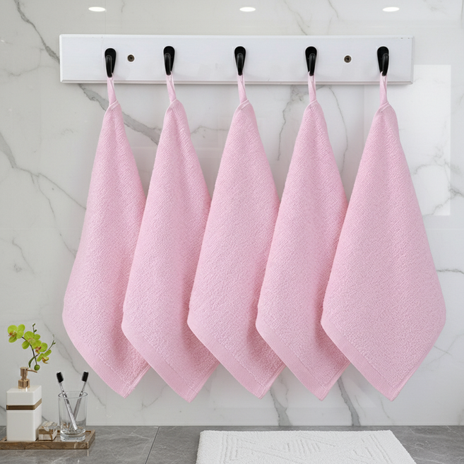 조인메이드 고리형 페이스 핸드 세면 타월 25 x 25 cm, 핑크, 5개