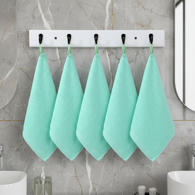 조인메이드 고리형 페이스 핸드 세면 타월 30 x 30 cm, 그린, 5개