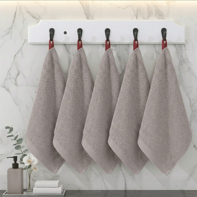 조인메이드 고리형 페이스 핸드 세면 타월 25 x 25 cm, 그레이, 5개