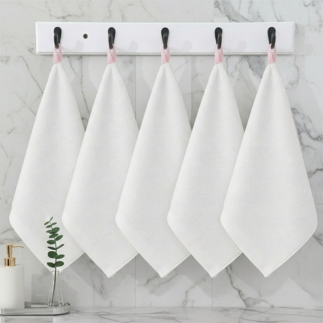 조인메이드 고리형 페이스 핸드 세면 타월 30 x 30 cm, 화이트, 5개