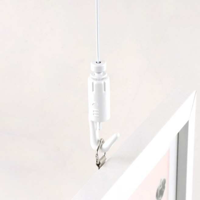 철물백화점 천장 원터치 중형 액자걸이, 화이트, 2개