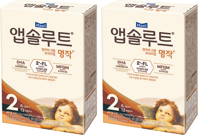 앱솔루트 프리미엄 명작 스틱분유 2단계, 280g, 2개