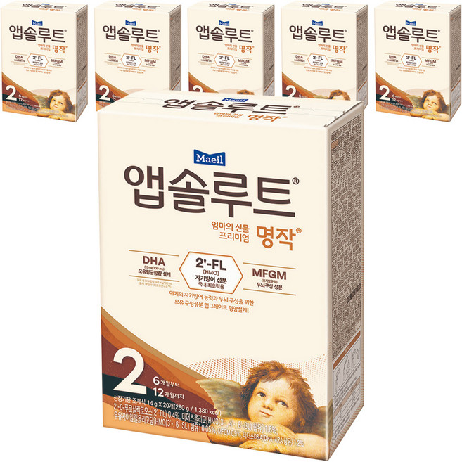 앱솔루트 시작부터 프리미엄 명작 스틱분유 2단계, 280g, 6개