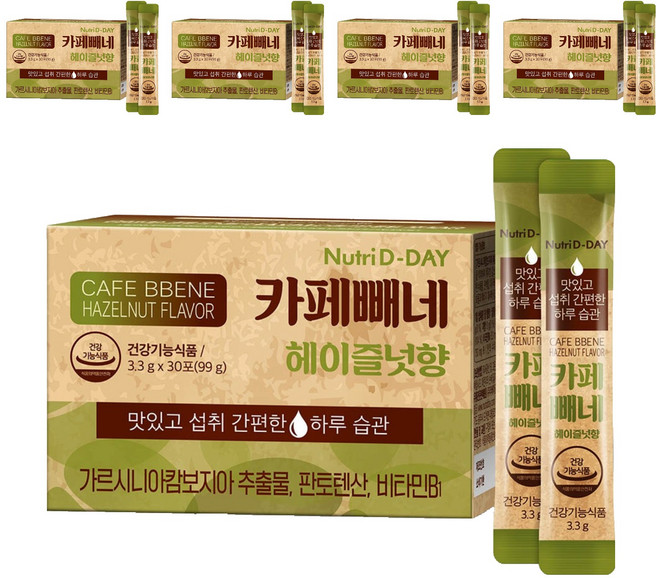뉴트리디데이 카페빼네 다이어트식품 헤이즐넛향, 99g, 5개