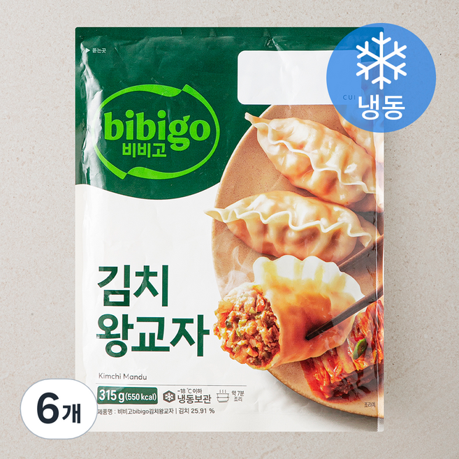 비비고 김치 왕교자 (냉동), 315g, 6개